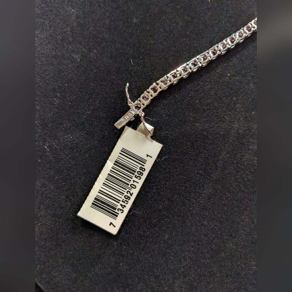 Dee Berkley Jewelry (DBJ) Sterling Silver & Pink Gem Tennis Bracelet, NWT - Picture 6 of 8